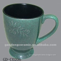 dark green antique chinese tea cup